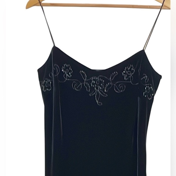 Vintage Black Evening Gown, silver designs, maxi dress, Dave & Johnny, 11/12 - Picture 2 of 11